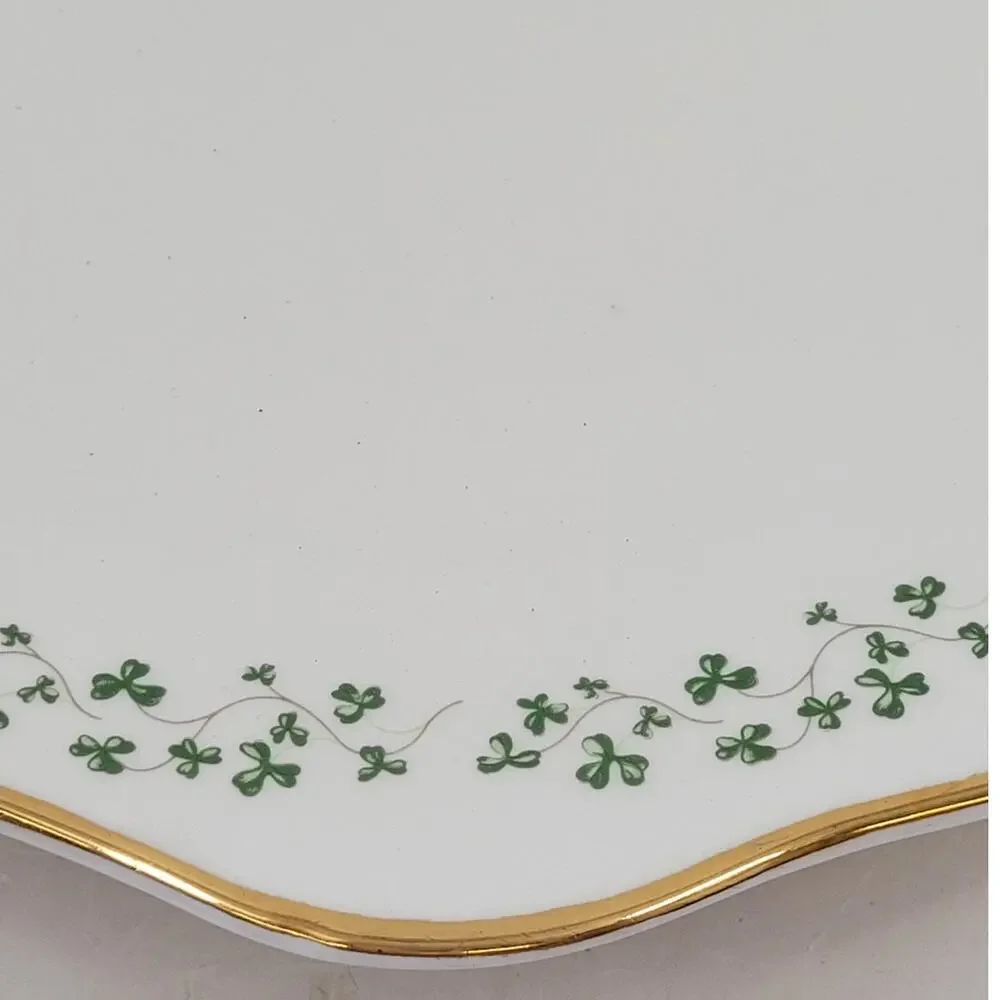 Royal Tara Shamrock Dessert Plates with Serving Platter Irish China‎ cottagecore